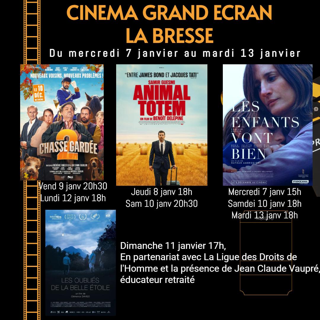  Programme ciné semaine du 7 janvier