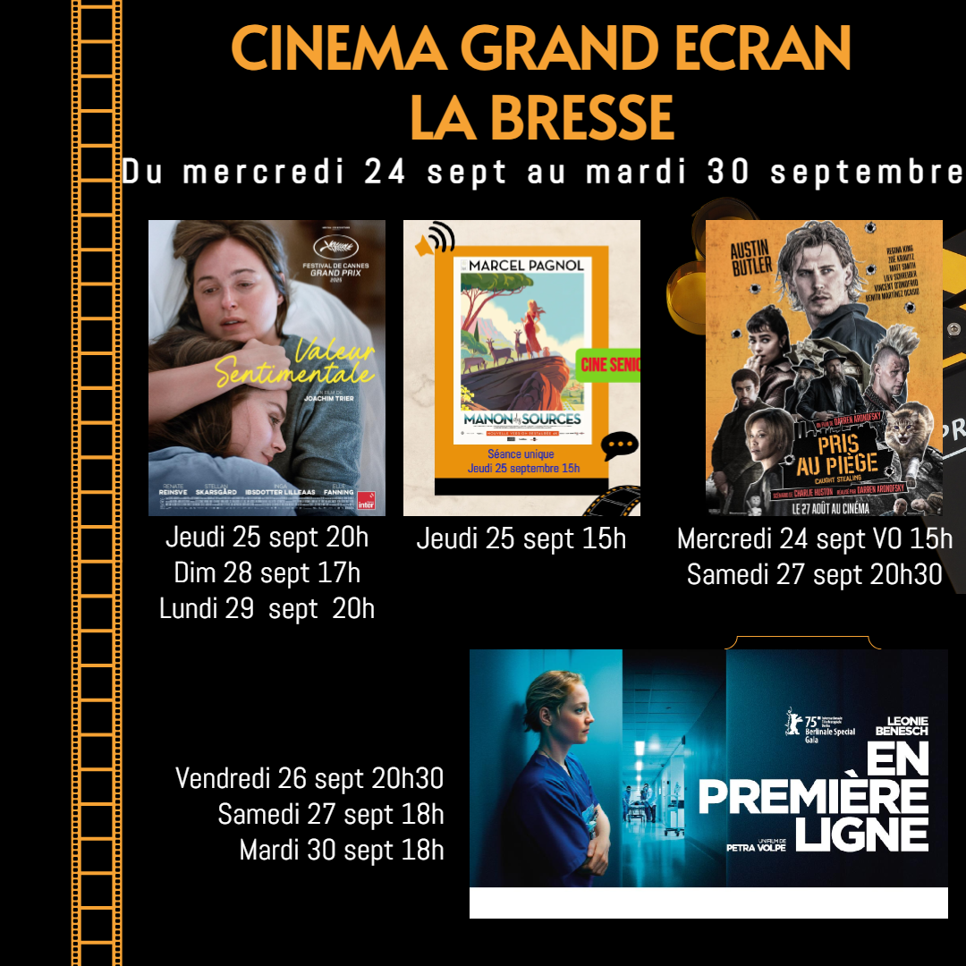 Ciné Grand Ecran Films à l'affiche du 24 sept au 30 septembre