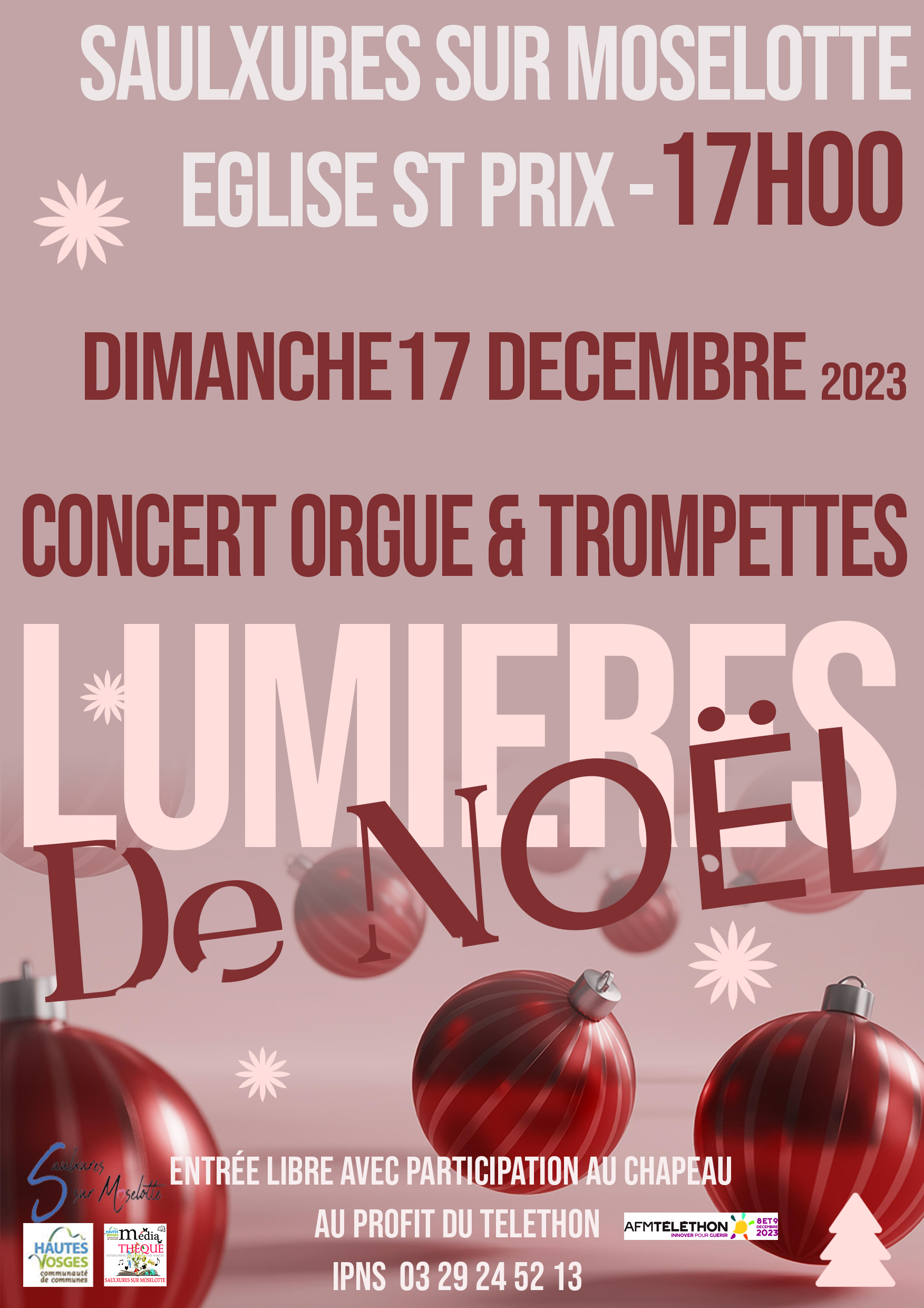 Concert de Noel , qui aura lieu à l'église de Saulxures