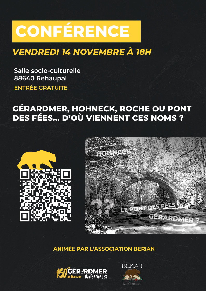 Conférence origine des noms de lieux des Vosges le 14 novembre