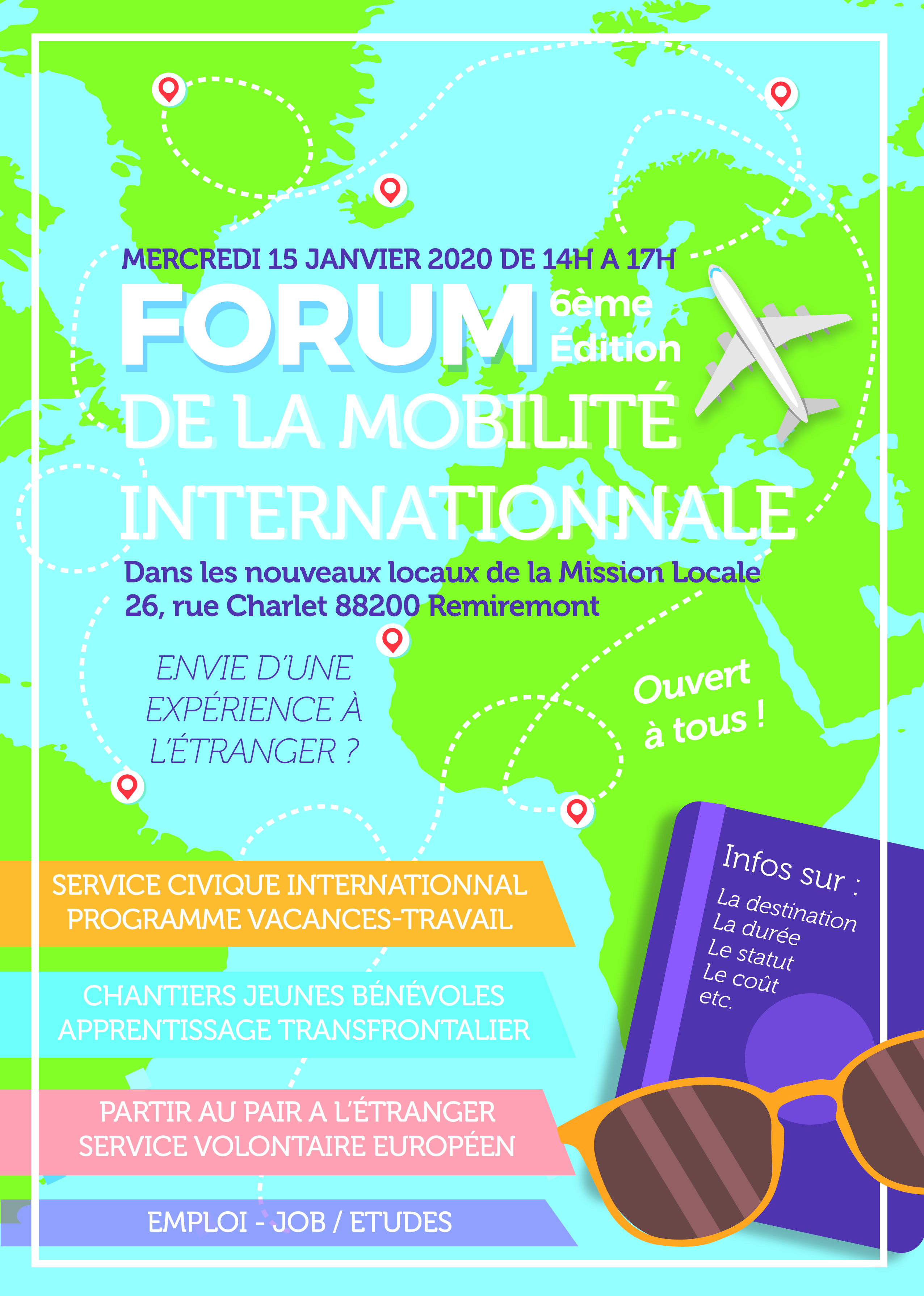 La Mission Locale du Pays de Remiremont et de ses Vallées  organise sa 6ème édition du « Forum pour la promotion de la Mobilité Internationale »