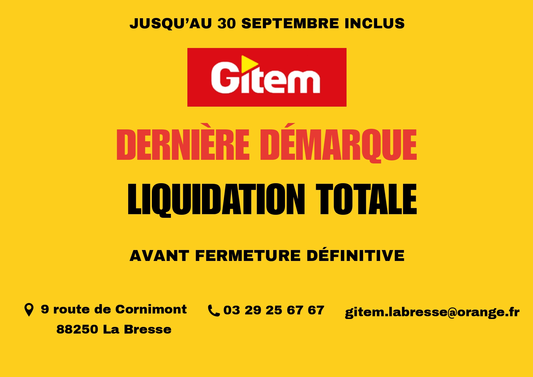 Liquidation GITEM La Bresse