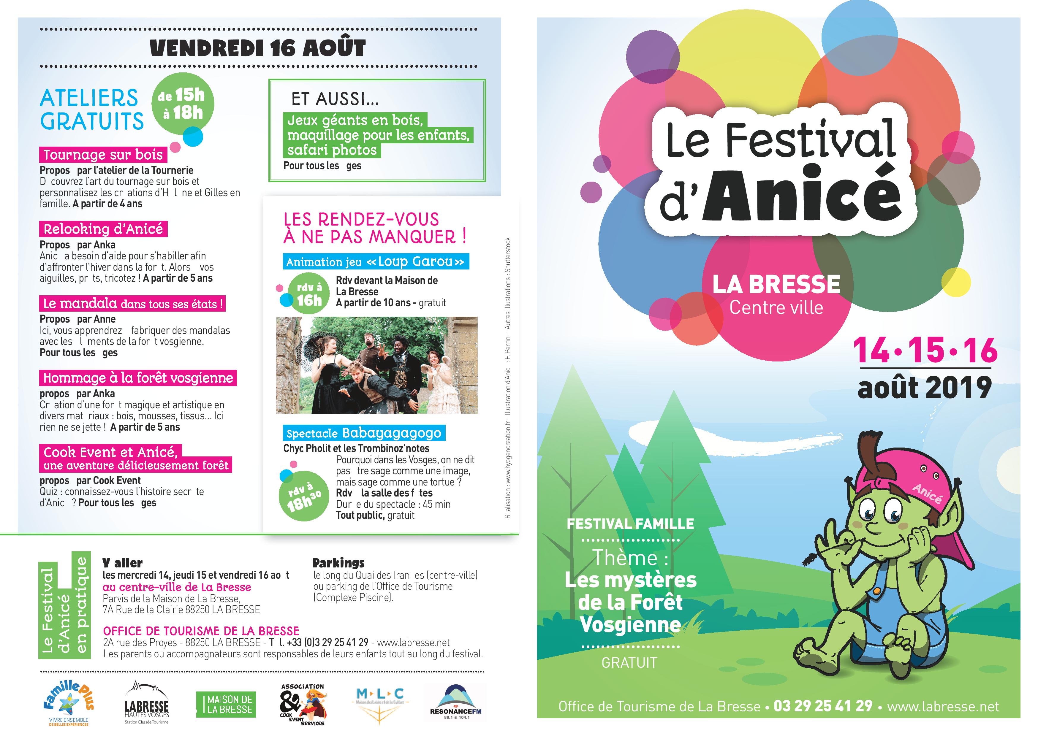 Programme 2ème Festival Anicé à La Bresse