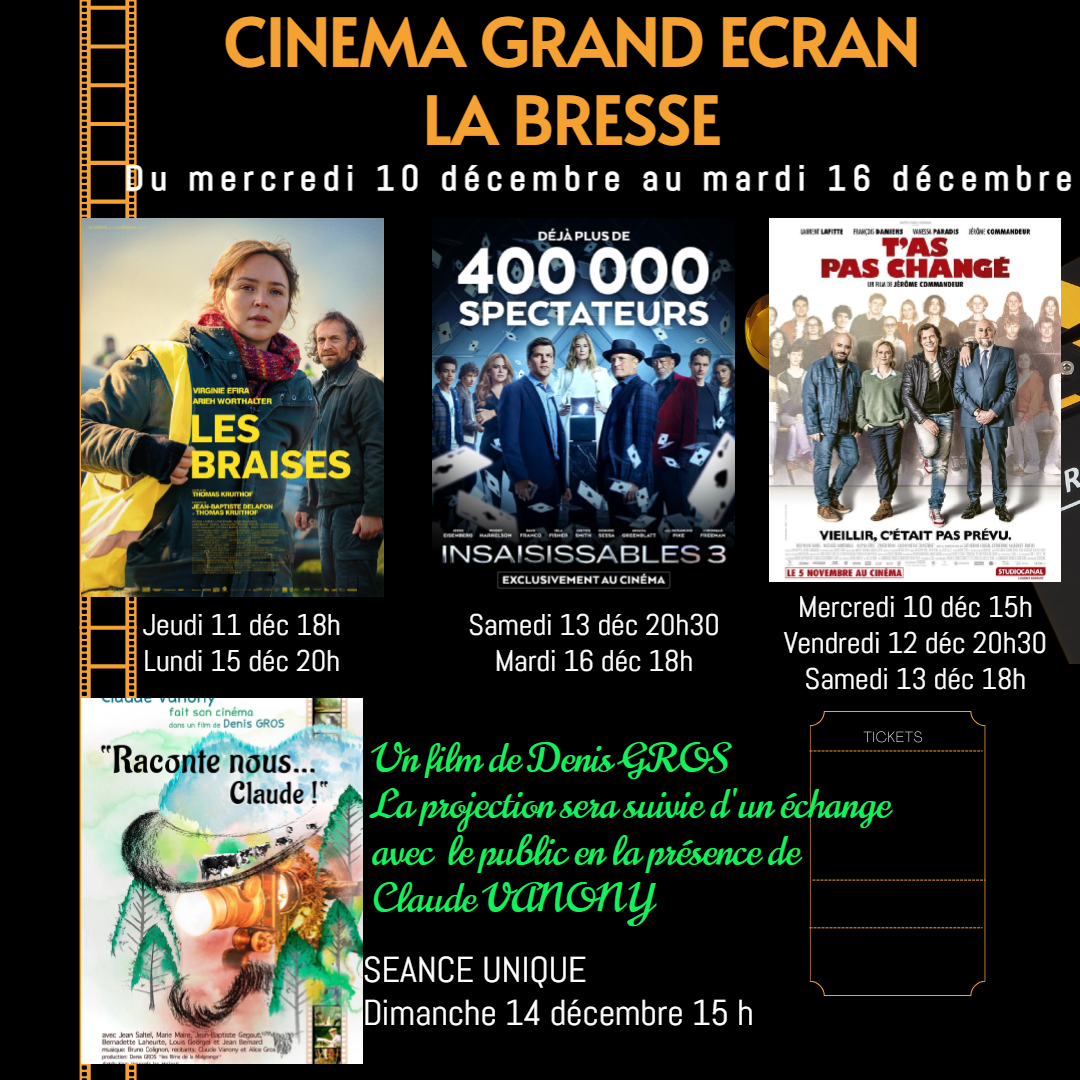 Programme ciné semaine du 10 décembre