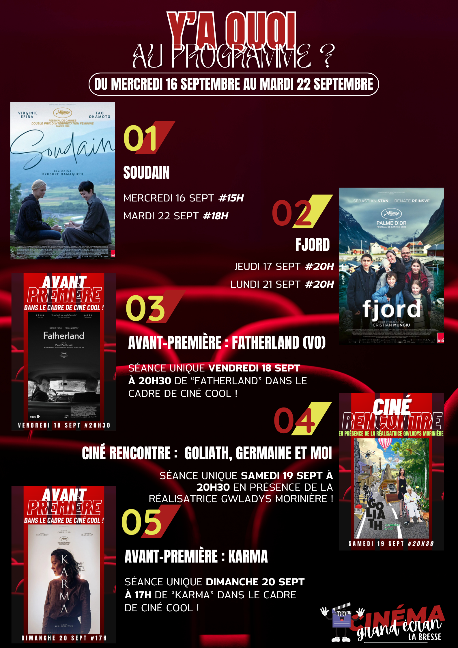 Programme Cinéma Grand Ecran